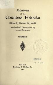 Front cover of Die Memoiren der Gräfin Potocka, 1794-1820 by Anna Potocka