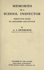 Front cover of Memories of a school inspector by Alfred James Swinburne