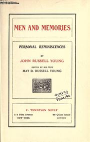 Front cover of Men and memories by Young, John Russell