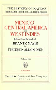 Front cover of Mexico, Central America and West Indies by Brantz Mayer