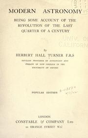 Front cover of Modern astronomy by Herbert Hall Turner