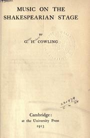 Front cover of Music on the Shakespearian stage by George Herbert Cowling