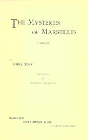 Front cover of Mystères de Marseille by Émile Zola