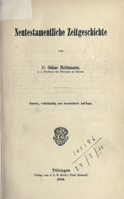 Cover of Neutestamentliche Zeitgeschichte by Holtzmann, Oskar