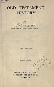 Front cover of Old Testament history by George Wöosung Wade