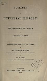 Front cover of Outlines of universal history by Weber, Georg