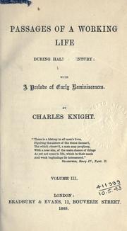 Cover of Passages of a working life during half a century by Charles Knight