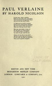 Cover of Paul Verlaine by Harold Nicolson