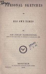 Front cover of Personal sketches of his own times by Barrington, Jonah Sir