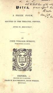 Cover of Petra by John William Burgon