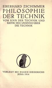 Cover of Philosophie der Technik by Eberhard Zschimmer