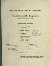 Front cover of Plan and agreement for reorganization, dated December 15, 1915 by Western Pacific Railway Company.