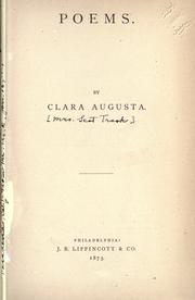 Cover of Poems by Clara Augusta Jones