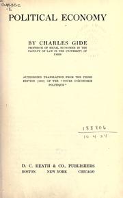 Front cover of Political economy by Charles Gide
