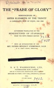 Front cover of The praise of glory by Elizabeth of the Trinity