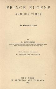 Front cover of Prince Eugene and his times by Luise Mühlbach