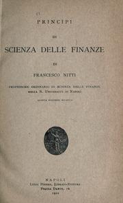 Cover of Principi di scienza delle finanze by Francesco Saverio Nitti