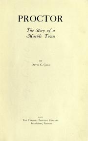 Cover of Proctor by David C Gale