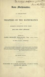Cover of Rare mathematica by James Orchard Halliwell-Phillipps