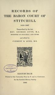 Front cover of Records of the Baron Court of Stichill, 1655-1807 by Stichill (Scotland). Baron Court.
