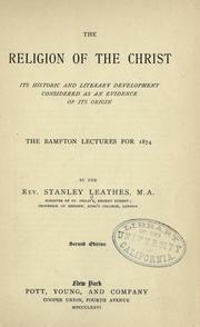 Cover of The religion of the Christ by Leathes, Stanley