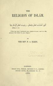 Cover of The religion of Islám by F. A. Klein