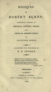 Front cover of Reliques of Robert Burns by Robert Burns