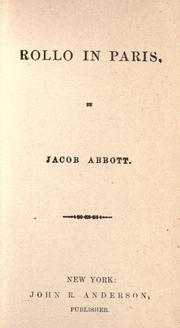 Cover of Rollo in Paris by Jacob Abbott