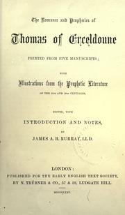 Cover of The romance and prophecies of Thomas of Erceldoune by Thomas the Rhymer