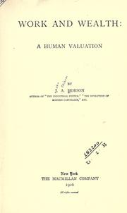 Cover of Work and wealth by John Atkinson Hobson