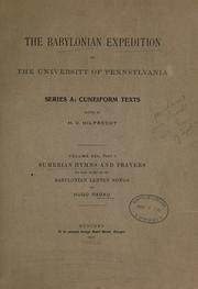 Front cover of The Babylonian Expedition of the University of Pennsylvania. Series A: Cuneiform texts by Hermann Vollrat Hilprecht