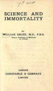 Cover of Science and immortality by Sir William Osler
