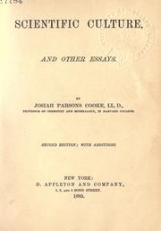 Front cover of Scientific culture by Cooke, Josiah Parsons