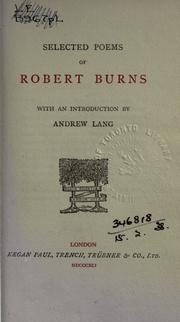 Cover of Selected poems by Robert Burns