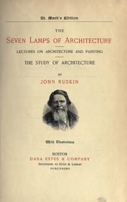 Front cover of The Seven Lamps of Architecture by John Ruskin
