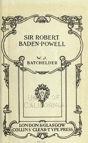 Cover of Sir Robert Baden-Powell by W. J. Batchelder