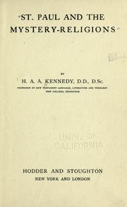 Front cover of St. Paul and the mystery-religions by Harry Angus Alexander Kennedy