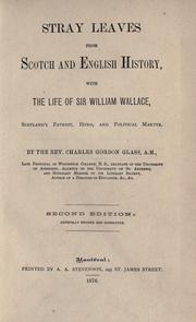 Front cover of Stray leaves from Scotch and English history by Charles Gordon Glass