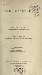 Cover of The subaltern by G. R. Gleig