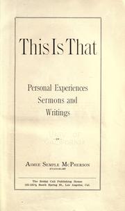 Cover of This is that by Aimee Semple McPherson