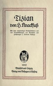 Cover of Tizian by H. Knackfuss