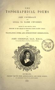 Front cover of The topographical poems of John O'Dubhagain and Giolla na naomh O'Huidhrin by John O'Donovan