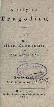 Cover of Tragödien by Aeschylus