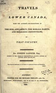 Front cover of Sketches of lower Canada, historical and descriptive by Joseph Sansom