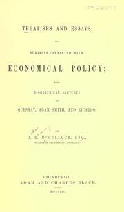 Cover of Treatises and essays on subjects connected with economical policy by J. R. McCulloch