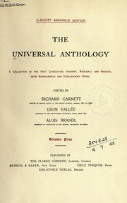 Cover of The universal anthology by Richard Garnett