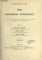 Front cover of The universal anthology by Richard Garnett