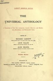 Cover of The universal anthology by Richard Garnett