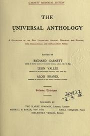 Cover of The universal anthology by Richard Garnett