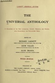 Front cover of The universal anthology by Richard Garnett